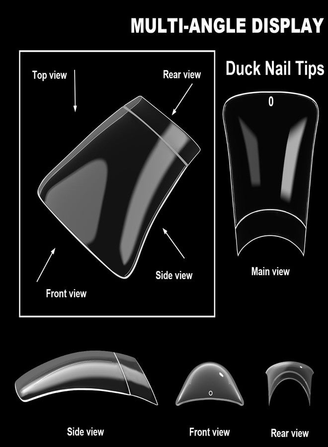 ASONRL 500Pcs Clear Duck Nail Tips Short - 10 Sizes Pre-Shaped Professional Press Ons for Nail Extension, Half Cover Acrylic Soft Gel Tips for Home DIY Nail Salon With Box - Image 4